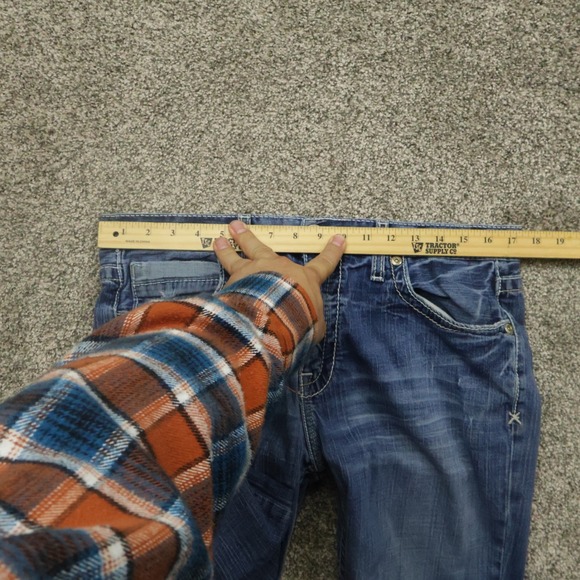 buckle Jeans mens 34X31 tyler Blue Denim Straight Leg Distressed - Picture 14 of 16